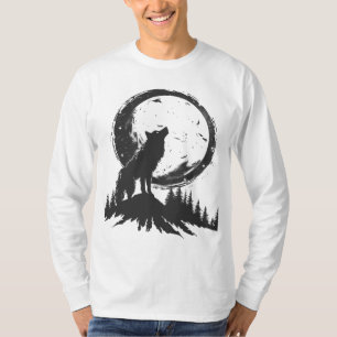 Klassischer Wolf im Mondlicht-T - Shirt