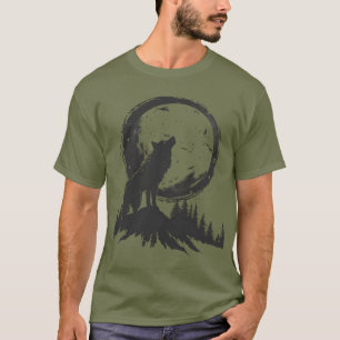 Klassischer Wolf im Mondlicht T-Shirt