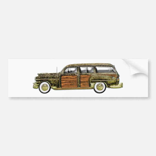 Klassischer Woody-Kombiwagen Autoaufkleber (Vorne)