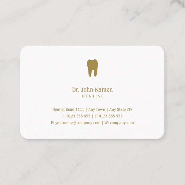Klassischer Zahnarzt | Dental Golden Appointing Ca Visitenkarte (Vorderseite)