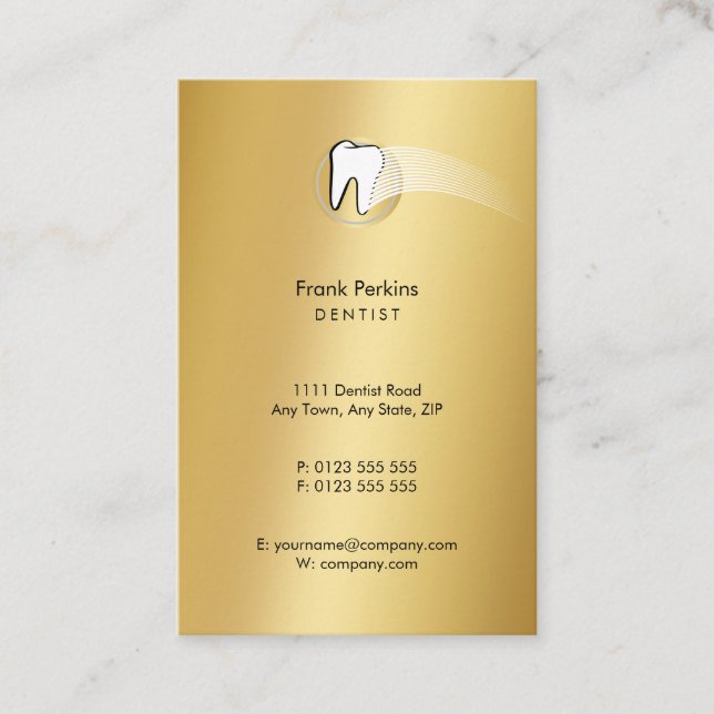 Klassischer Zahnarzt | Dental Golden Visitenkarte (Vorderseite)
