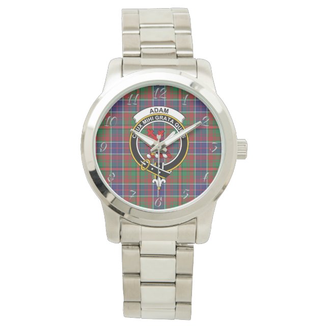 Klassischer zeitloser Clan Adam Ancient Tartan Kar Armbanduhr (Vorderseite)