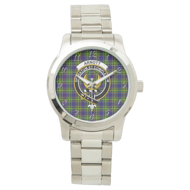 Klassischer zeitloser Clan Arnott Tartan Kariertes Armbanduhr (Vorderseite)
