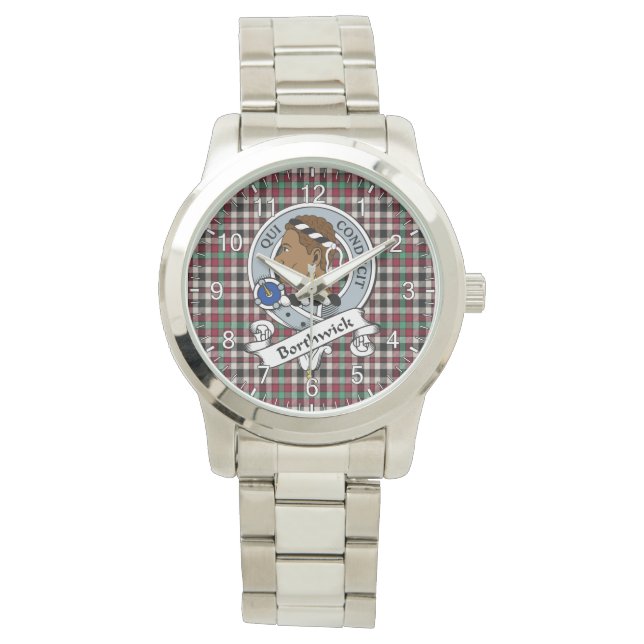 Klassischer Zeitloser Clan Borthwick Ancient Abzei Armbanduhr (Vorderseite)