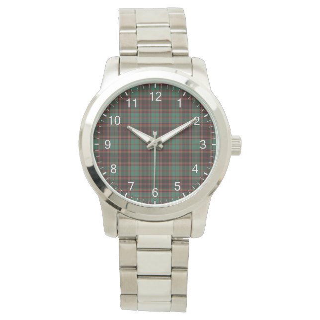 Klassischer Zeitloser Clan Buchan Altes Tartan Kar Armbanduhr (Vorderseite)