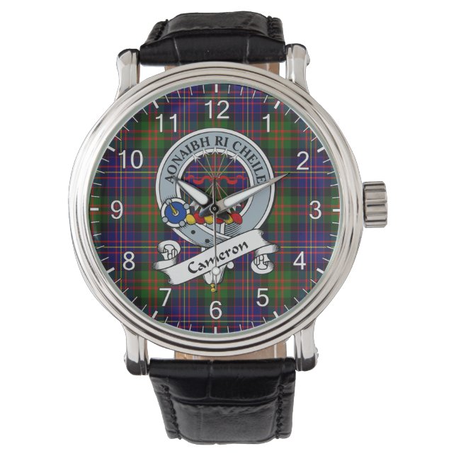 Klassischer zeitloser Clan Cameron von Erracht Mod Armbanduhr (Vorderseite)