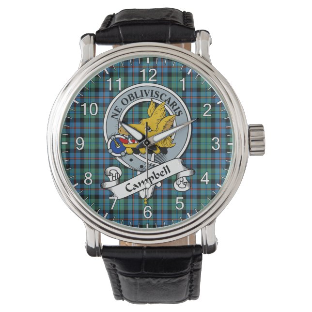 Klassischer zeitloser Clan Campbell von Cawdor Alc Armbanduhr (Vorderseite)
