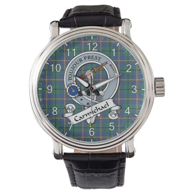 Klassischer Zeitloser Clan Carmichael Alter Abzeic Armbanduhr (Vorderseite)