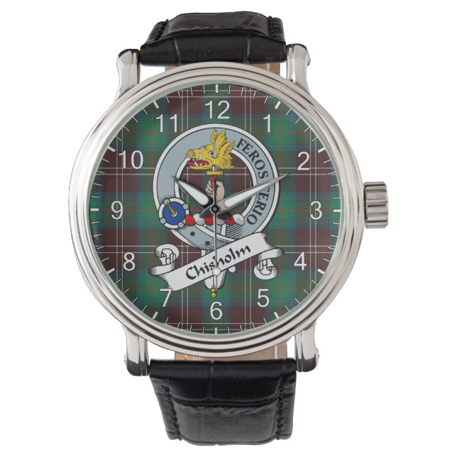 Klassischer Zeitloser Clan Chisholm Jagd Altes Bad Armbanduhr (Vorderseite)