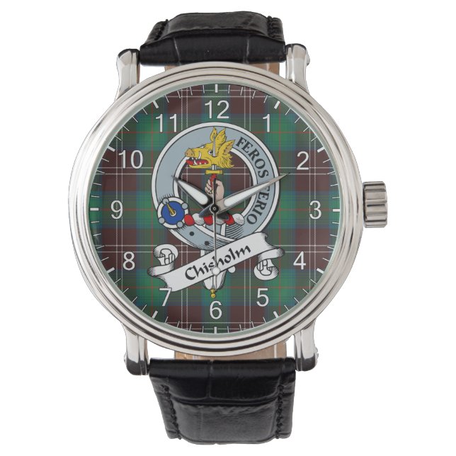 Klassischer Zeitloser Clan Chisholm Jagd Altes Bad Armbanduhr (Vorderseite)