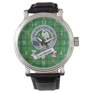 Klassischer Zeitloser Clan Cranstoun Altes Abzeich Armbanduhr