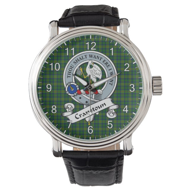 Klassischer Zeitloser Clan Cranstoun Modernes Abze Armbanduhr (Vorderseite)