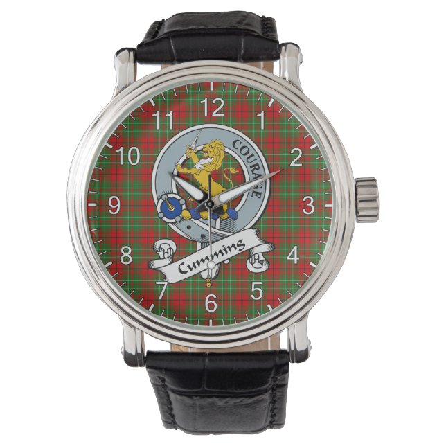 Klassischer Zeitloser Clan Cumming Modernes Abzeic Armbanduhr (Vorderseite)