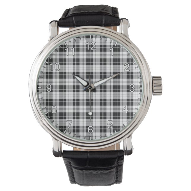Klassischer Zeitloser Clan Erskine Black and White Armbanduhr (Vorderseite)