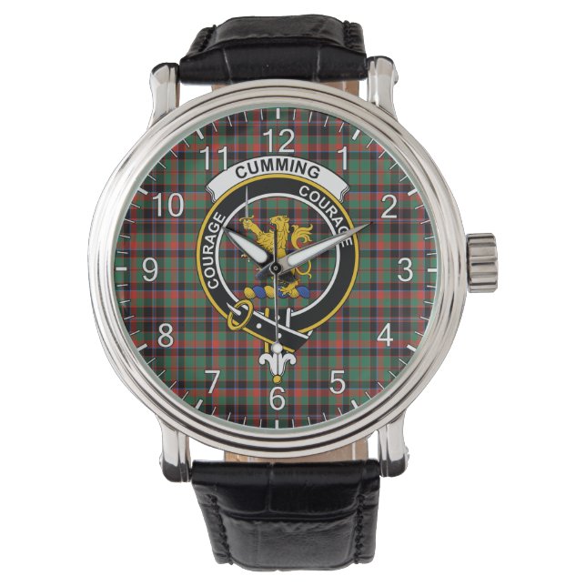 Klassischer Zeitloser Klan Cumming Jagd Alter Tee Armbanduhr (Vorderseite)