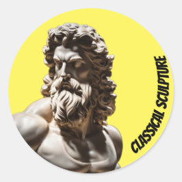 Klassischer Zeus-Skulpturenaufkleber Runder Aufkleber