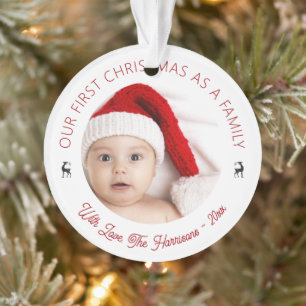 Klassisches Acrylbild Unser erstes Weihnachtsfoto Ornament