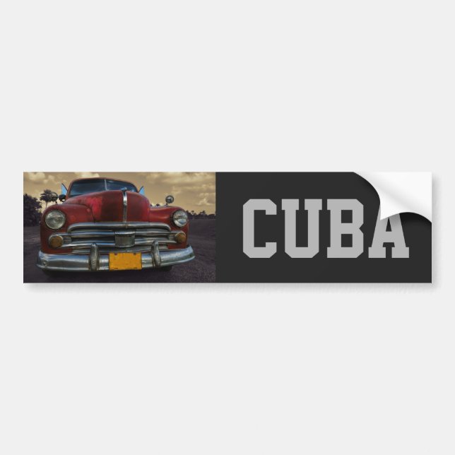 Klassisches amerikanisches Auto in Vinales, Kuba Autoaufkleber (Vorne)
