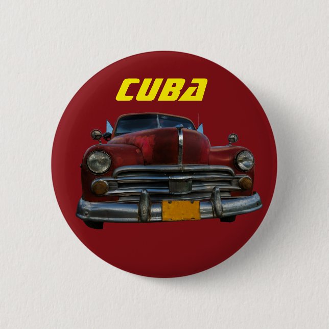 Klassisches amerikanisches Auto in Vinales, Kuba Button (Vorderseite)