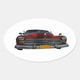 Klassisches amerikanisches Auto in Vinales, Kuba Ovaler Aufkleber