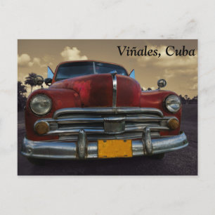 Klassisches amerikanisches Auto in Vinales, Kuba Postkarte