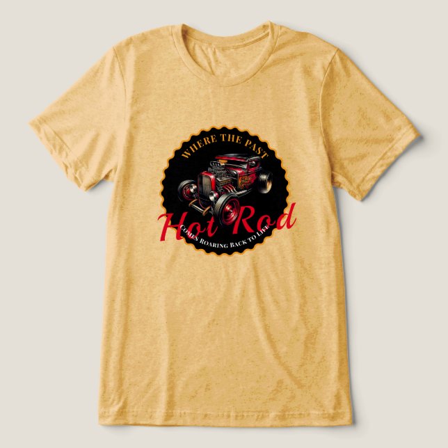 Klassisches amerikanisches Frisierte Auto Tri-Blend Shirt (Design Vorderseite)