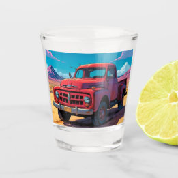 Klassisches amerikanisches Lieferwagen-Schießglas Schnapsglas