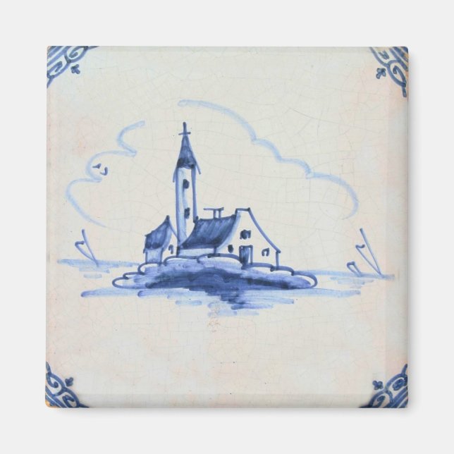 Klassisches Antiquariat Delft Blauer Text - The Re Magnet (Vorne)