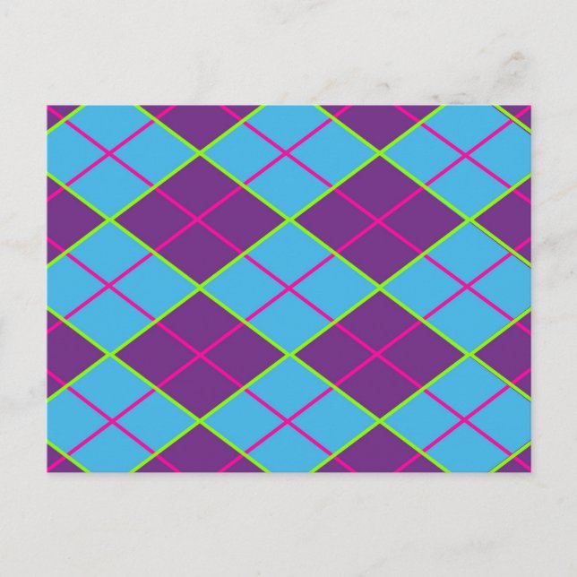 Klassisches Argyle-Muster Postkarte (Vorderseite)