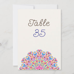 Klassisches Art Deco Mandala Hochzeit Tischnummer