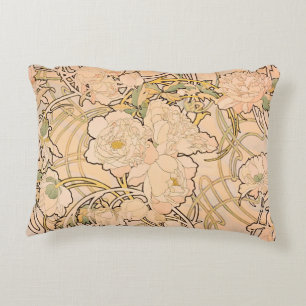 Klassisches Art Nouveau Pfingstrosen-Gartenmuster  Dekokissen
