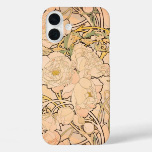 Klassisches Art Nouveau Pfingstrosen-Gartenmuster  iPhone 16 Plus Hülle