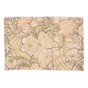 Klassisches Art Nouveau Pfingstrosen-Gartenmuster  Kissenbezug