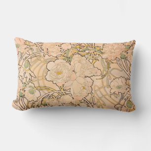 Klassisches Art Nouveau Pfingstrosen-Gartenmuster  Lendenkissen