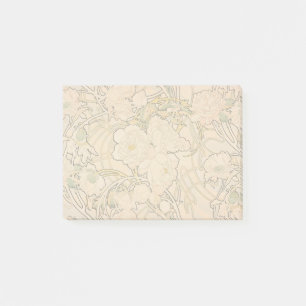 Klassisches Art Nouveau Pfingstrosen-Gartenmuster  Post-it Klebezettel