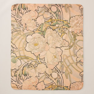 Klassisches Art Nouveau Pfingstrosen-Gartenmuster  Sherpadecke