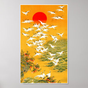 Klassisches asiatisches Art-Fliegen streckt Poster