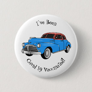 Klassisches Auto 1948 Cartoon-Illustration Button