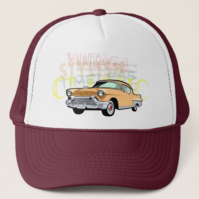 Klassisches Auto, altes Chevrolet-Bel Air im Braun Truckerkappe (Vorderseite)
