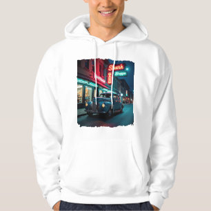 Klassisches Auto aus den 1940er Jahren unter Neonl Hoodie