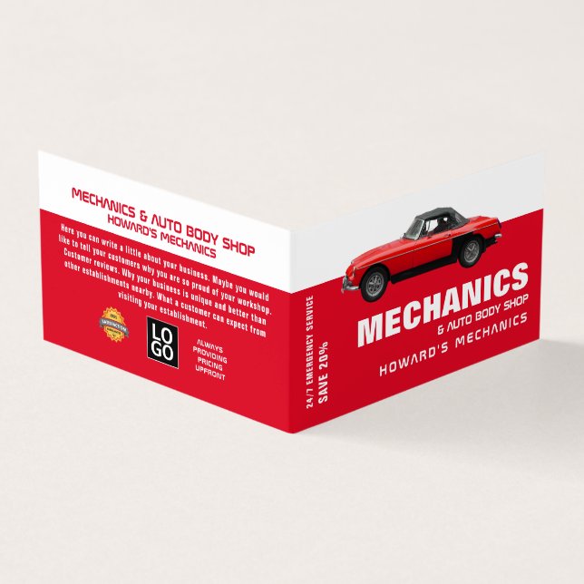 Klassisches Auto, Auto Mechanik & Reparaturen, det Visitenkarten (Vorderseite)