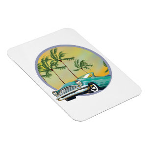 Klassisches Auto bei Dämmerung Magnet