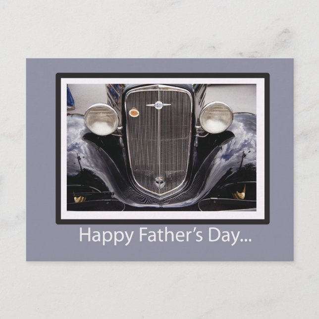 Klassisches Auto des Vaters Postkarte (Vorderseite)