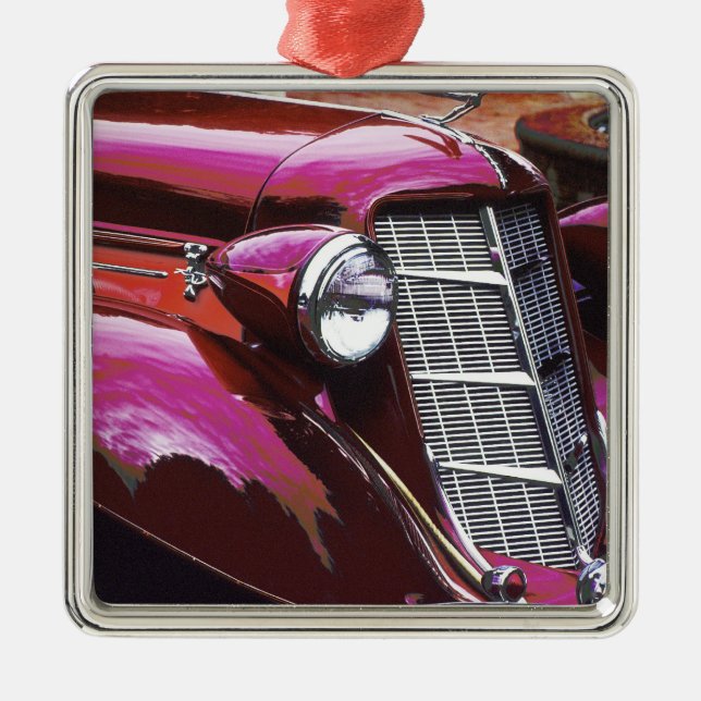 Klassisches Auto: Kastanienbraun Ornament Aus Metall (Vorne)