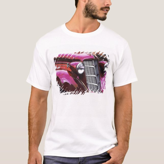 Klassisches Auto: Kastanienbraun T-Shirt (Vorderseite)