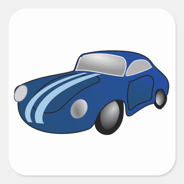 Klassisches Auto Quadratischer Aufkleber (Vorderseite)
