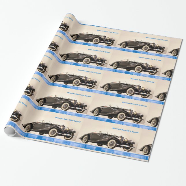 Klassisches Autobild für glänzendes Papier Geschenkpapier (Ungerollt)