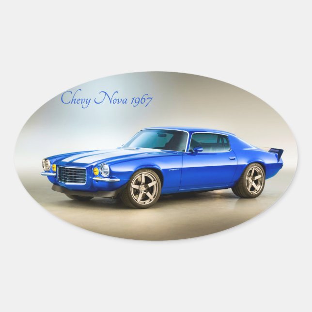 Klassisches Autobild für Oval-Sticker-Glossy Ovaler Aufkleber (Vorderseite)