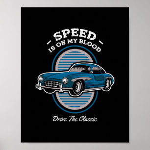 Klassisches Autodesign mit dem Motto 'Geschwindigk Poster