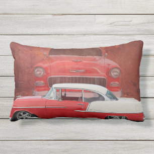 Klassisches Autos Chevy Bel Air Dodge-rotes weiße Kissen Für Draußen